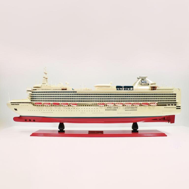 Handgefertigtes Schiffsmodell aus Holz der Diamond Princess