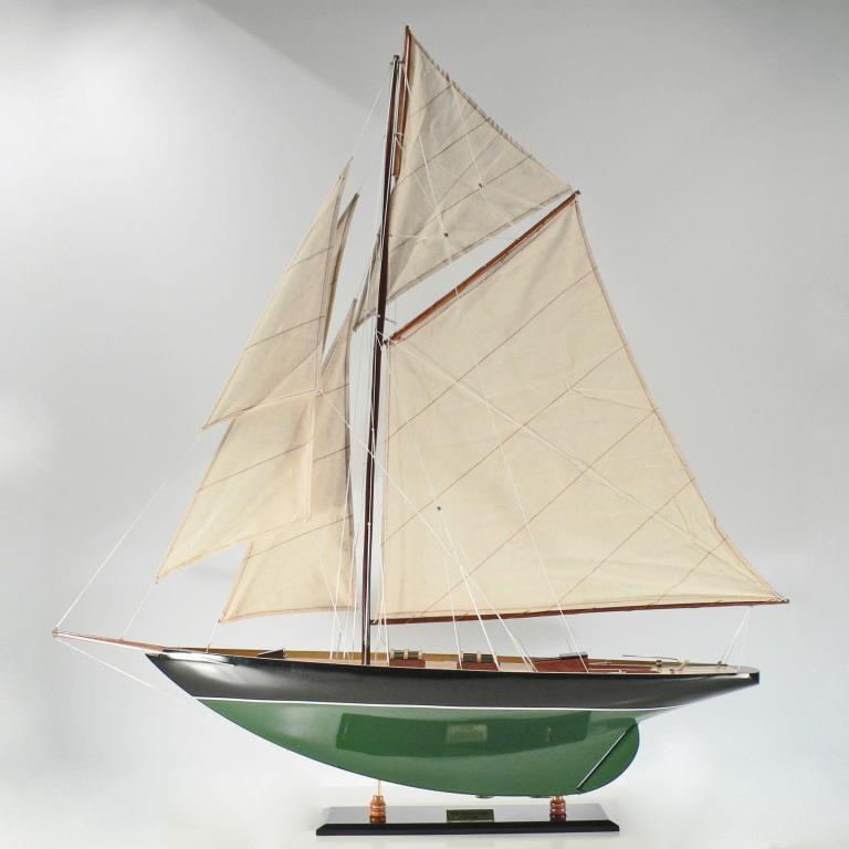 Handgefertigtes Segelschiffmodell der Pen Duick (Grün/Schwarz)